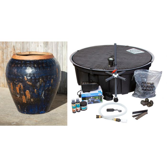 Oil Jar FNT40744 Ceramic Vase Complete Fountain Kit Vase Fountain Blue Thumb 