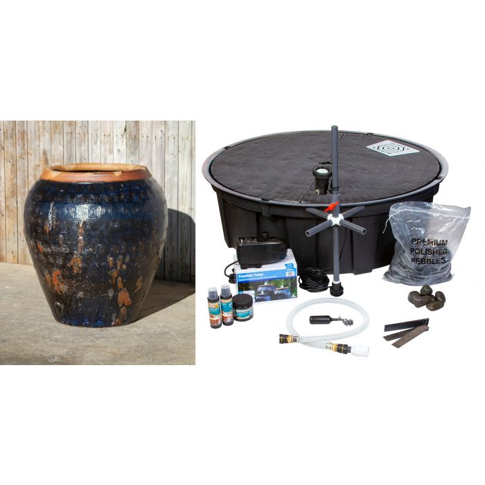 Oil Jar FNT40746 Ceramic Vase Complete Fountain Kit Vase Fountain Blue Thumb 