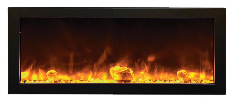Amantii 40"Slim Indoor or Outdoor Electric Built-in only w/black steel surround Electric Fireplace Amantii 