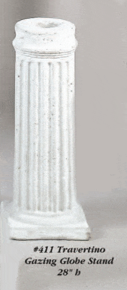 Travertino Gazing Globe Stand Cast Stone Outdoor Columns Tuscan 