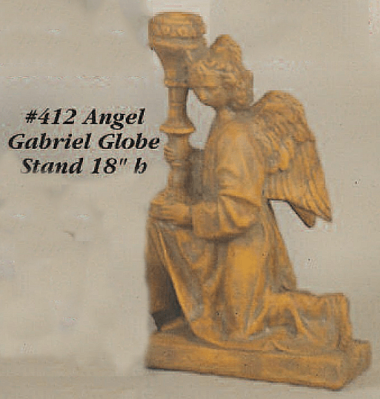 Angel Gabriel Globe Stand Cast Stone Outdoor Asian Collection Statues Tuscan 