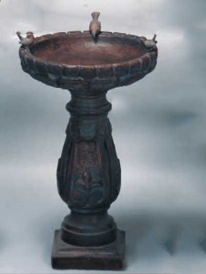 Verona 2 and 3 Birds Cast Stone Outdoor Asian Collection BirdBath Tuscan 