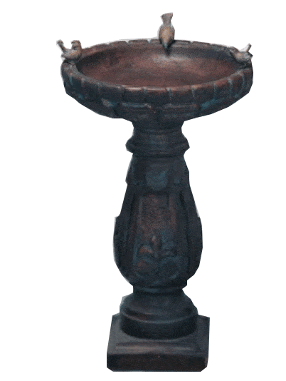 Verona 2 and 3 Birds Cast Stone Outdoor Asian Collection BirdBath Tuscan Natural (N) 3 birds 