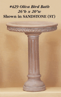Thumbnail for Olivia Bird Bath Cast Stone Outdoor Asian Collection BirdBath Tuscan 