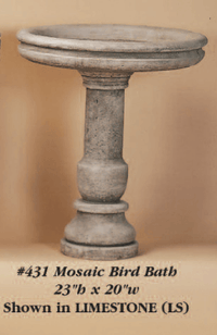 Thumbnail for Mosaic Bird Bath Cast Stone Outdoor Asian Collection BirdBath Tuscan 