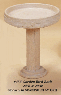 Thumbnail for Garden Bird Bath Cast Stone Outdoor Asian Collection BirdBath Tuscan 