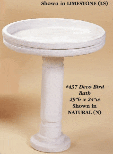 Deco Bird Bath Cast Stone Outdoor Asian Collection BirdBath Tuscan 