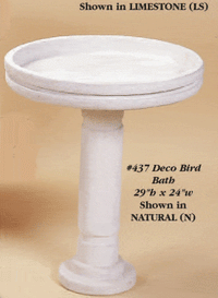 Thumbnail for Deco Bird Bath Cast Stone Outdoor Asian Collection BirdBath Tuscan 