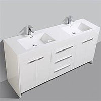 Thumbnail for Eviva Lugano 72 Inch Modern Double Sink Bathroom Vanity with White Integrated Acrylic Top Bathroom Vanity Eviva 