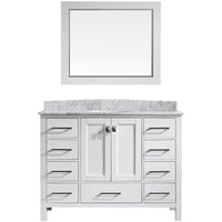 Thumbnail for Eviva Aberdeen 48 Transitional White Vanity with White Carrera Countertop Vanity Eviva 