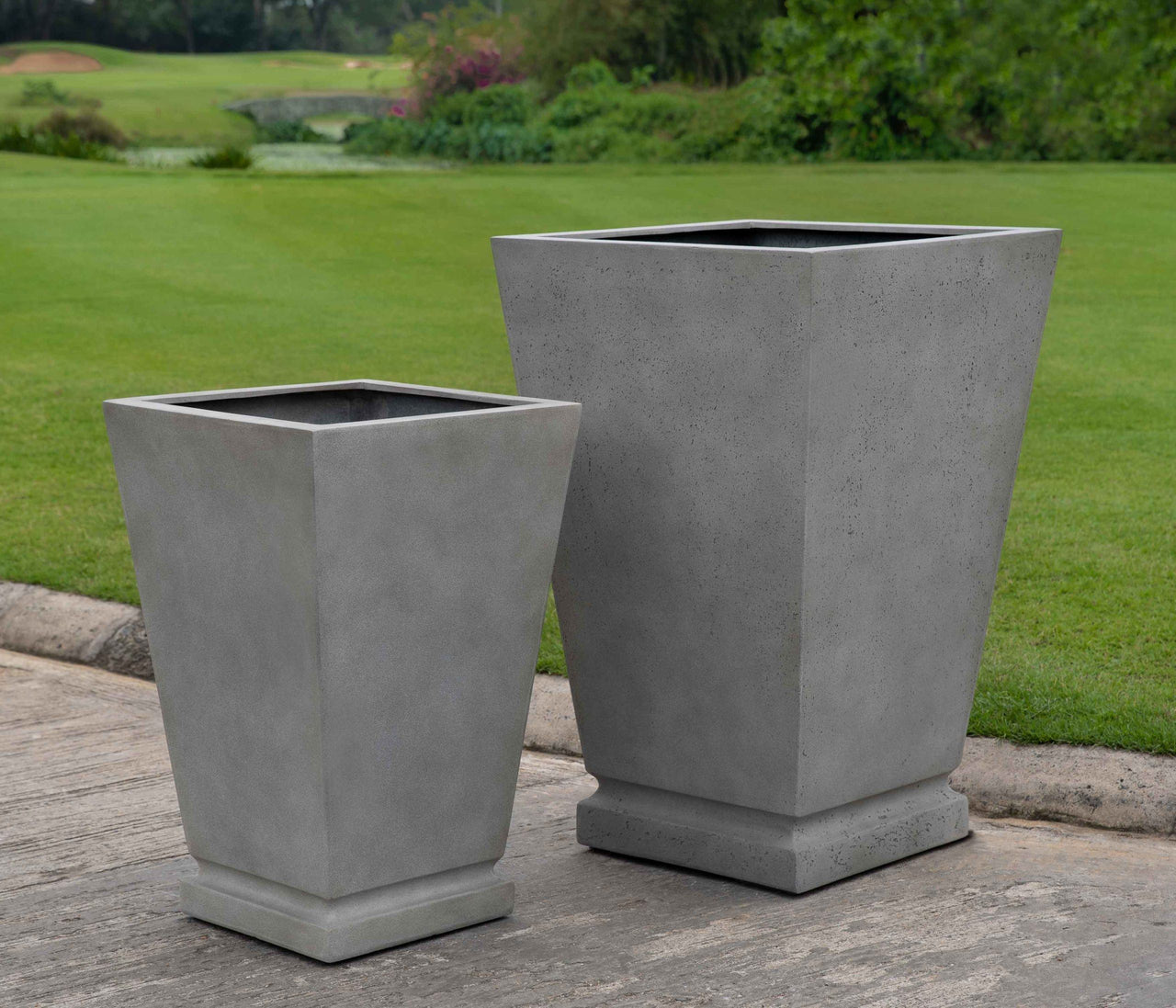 Campania International Fiber Clay Westmere Planter Urn/Planter Campania International Stone Grey Lite Large 