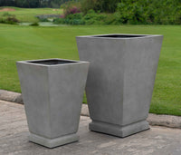 Thumbnail for Campania International Fiber Clay Westmere Planter Urn/Planter Campania International Stone Grey Lite Large 