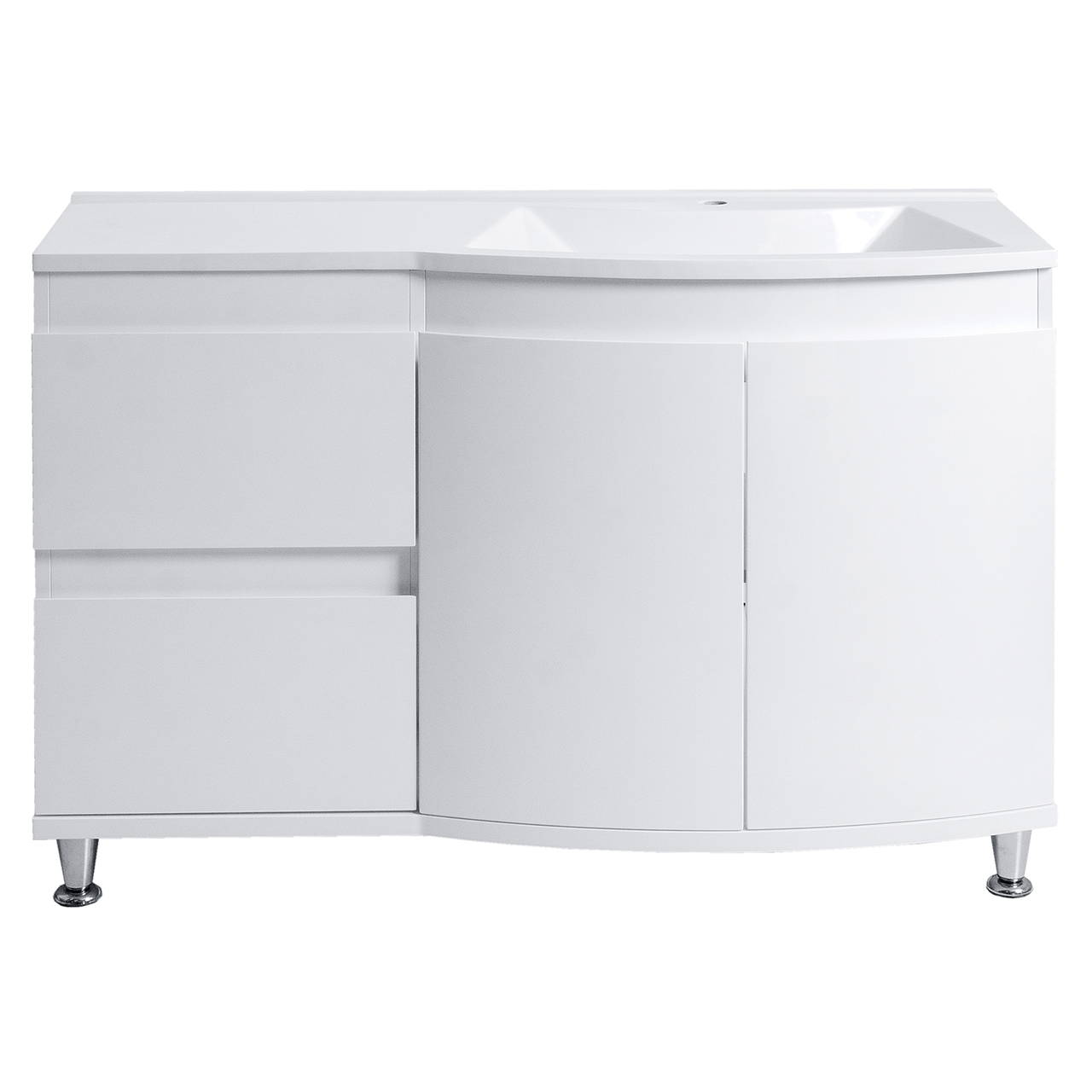 Eviva Boston 48 Inch White Free-Standing Bathroom Vanity Bathroom Vanity Eviva Right Side 