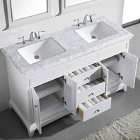 Thumbnail for Eviva Elite Princeton 72″ Solid Wood Bathroom Vanity Set with Double OG White Carrera Marble Top Vanity Eviva White 