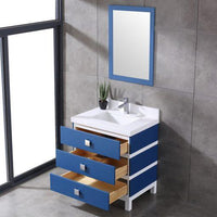 Thumbnail for Eviva Sydney 30 Inch Blue and White Bathroom Vanity with Solid Quartz Counter-top Vanity Eviva 