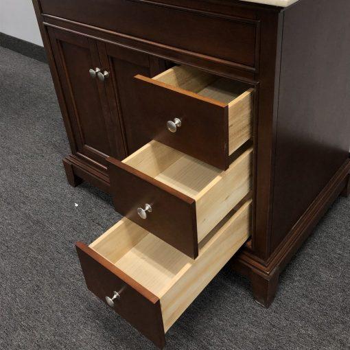 Eviva Elite Princeton 36″ Solid Wood Bathroom Vanity Set with Double OG Crema Marfil Marble Top Vanity Eviva 