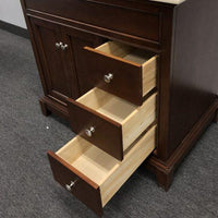 Thumbnail for Eviva Elite Princeton 36″ Solid Wood Bathroom Vanity Set with Double OG Crema Marfil Marble Top Vanity Eviva 