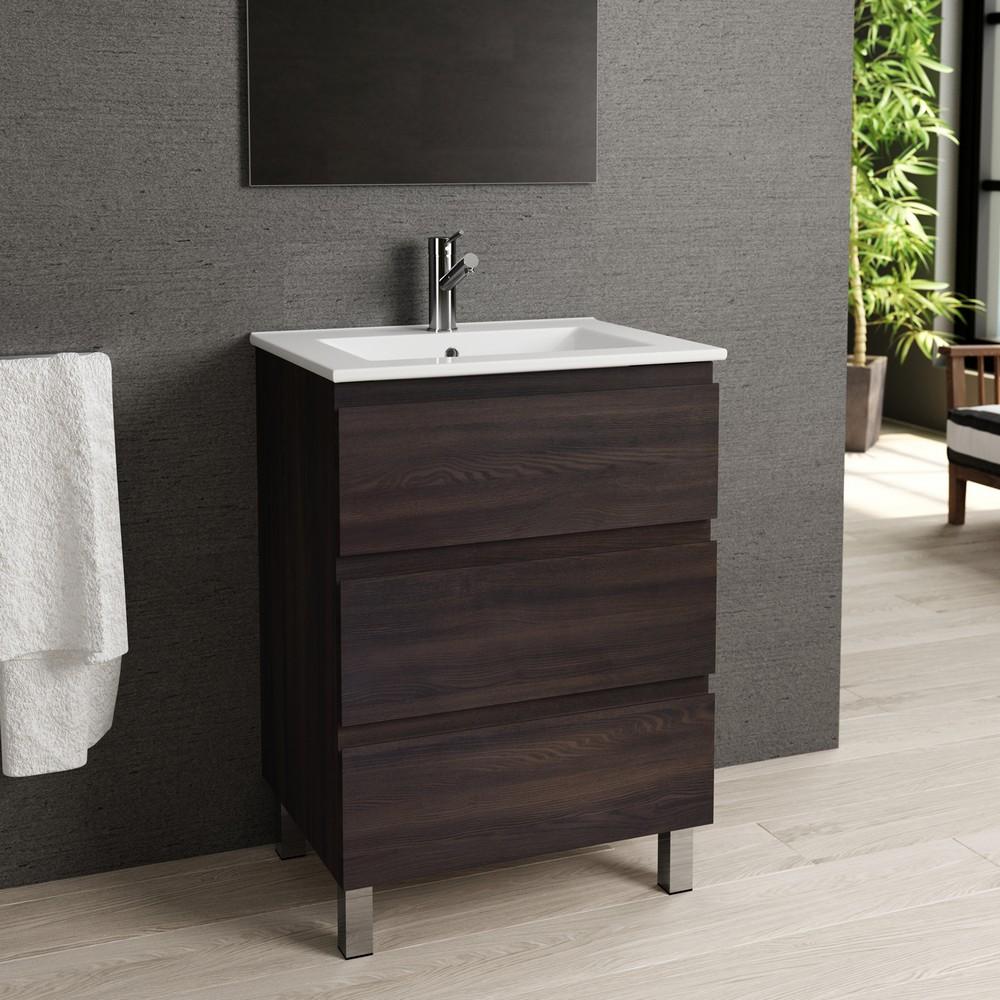 Eviva Vigo 24″ Bathroom Vanity With White Integrated Porcelain Sink Vanity Eviva Wenge 