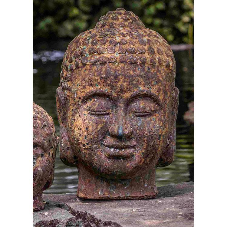 Campania International Glazed Terra cotta Angkor Buddha Head Statuary Campania International Angkor Large 