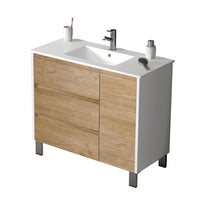 Thumbnail for Eviva Bella 39″ Vanity with Porcelain sink Vanity Eviva White/Oak 