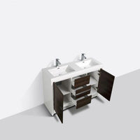 Thumbnail for Eviva Grace 60 in. Gray Oak and White Bathroom Vanity with Double White Integrated Acrylic Countertop Vanity Eviva 