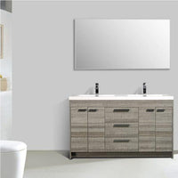 Thumbnail for Eviva Lugano 60″ Modern Double Sink Bathroom Vanity w/ White Integrated Top Vanity Eviva 