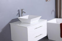 Thumbnail for Totti Wave 24″ Modern Bathroom Vanity w/ Super White Man-Made Stone Top & Sink Vanity Eviva 
