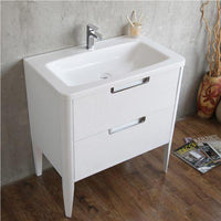 Thumbnail for Eviva Jasmine 26 in. Bathroom vanity in White and White Integrated Acrylic Countertop Vanity Eviva 