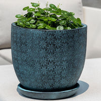 Thumbnail for Campania International Marguerite Tapered Planter Urn/Planter Campania International Etched Blue Short 
