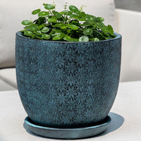 Thumbnail for Campania International Marguerite Tapered Planter Urn/Planter Campania International Etched Blue Short 