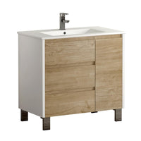 Thumbnail for Eviva Bella 32″ Vanity with Porcelain sink Vanity Eviva White/Oak 
