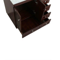 Thumbnail for Eviva Acclaim C. 30″ Transitional Teak Bathroom Vanity with white carrera marble counter-top Vanity Eviva 