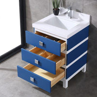 Thumbnail for Eviva Sydney 24 Inch Blue and White Bathroom Vanity with Solid Quartz Counter-top Vanity Eviva 