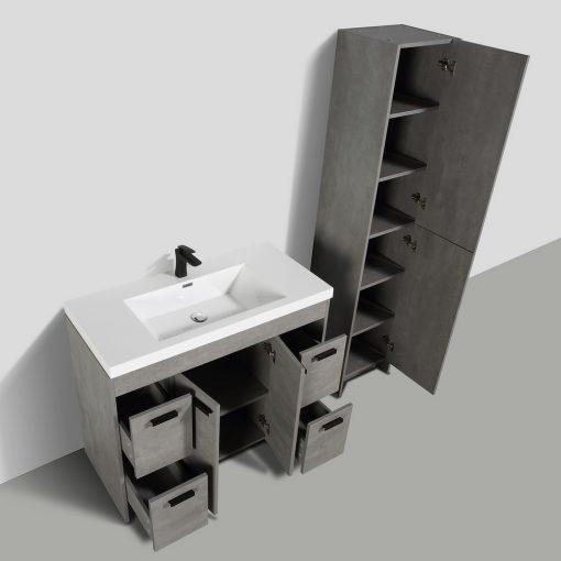 Eviva Lugano 42″ Modern Bathroom Vanity w/ White Integrated Top Bathroom Vanity Eviva 