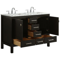 Thumbnail for Eviva Aberdeen 48″ Transitional Double Sink Bathroom Vanity w/ White Carrara Top Vanity Eviva 