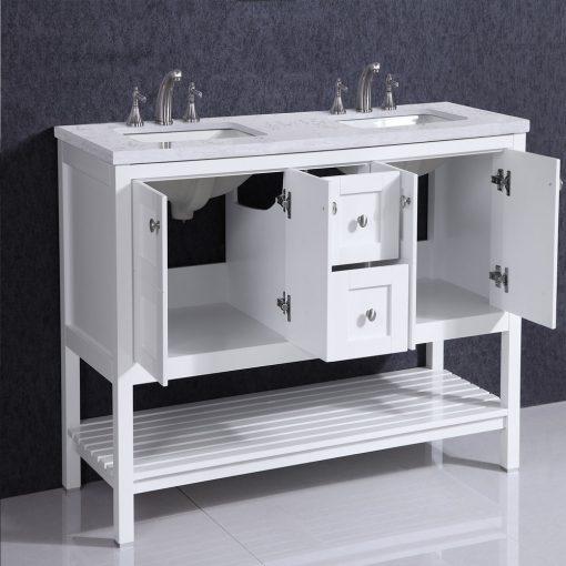 Eviva Glamor 60 in. White Bathroom vanity with Marble Counter-top and Undermount Porcelian Sink Vanity Eviva 
