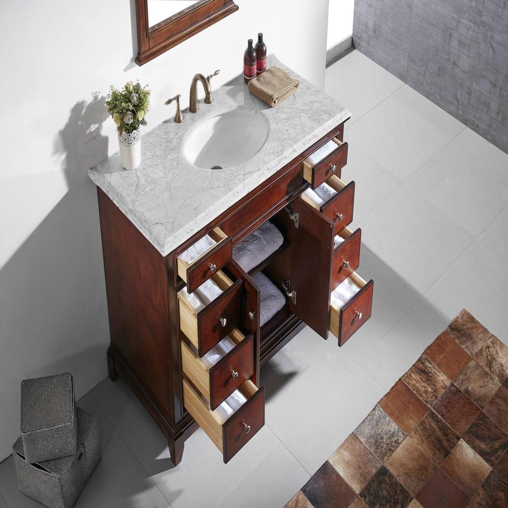 Eviva Elite Stamford 48″ Brown Solid Wood Bathroom Cabinet Only Without Top Vanity Eviva 