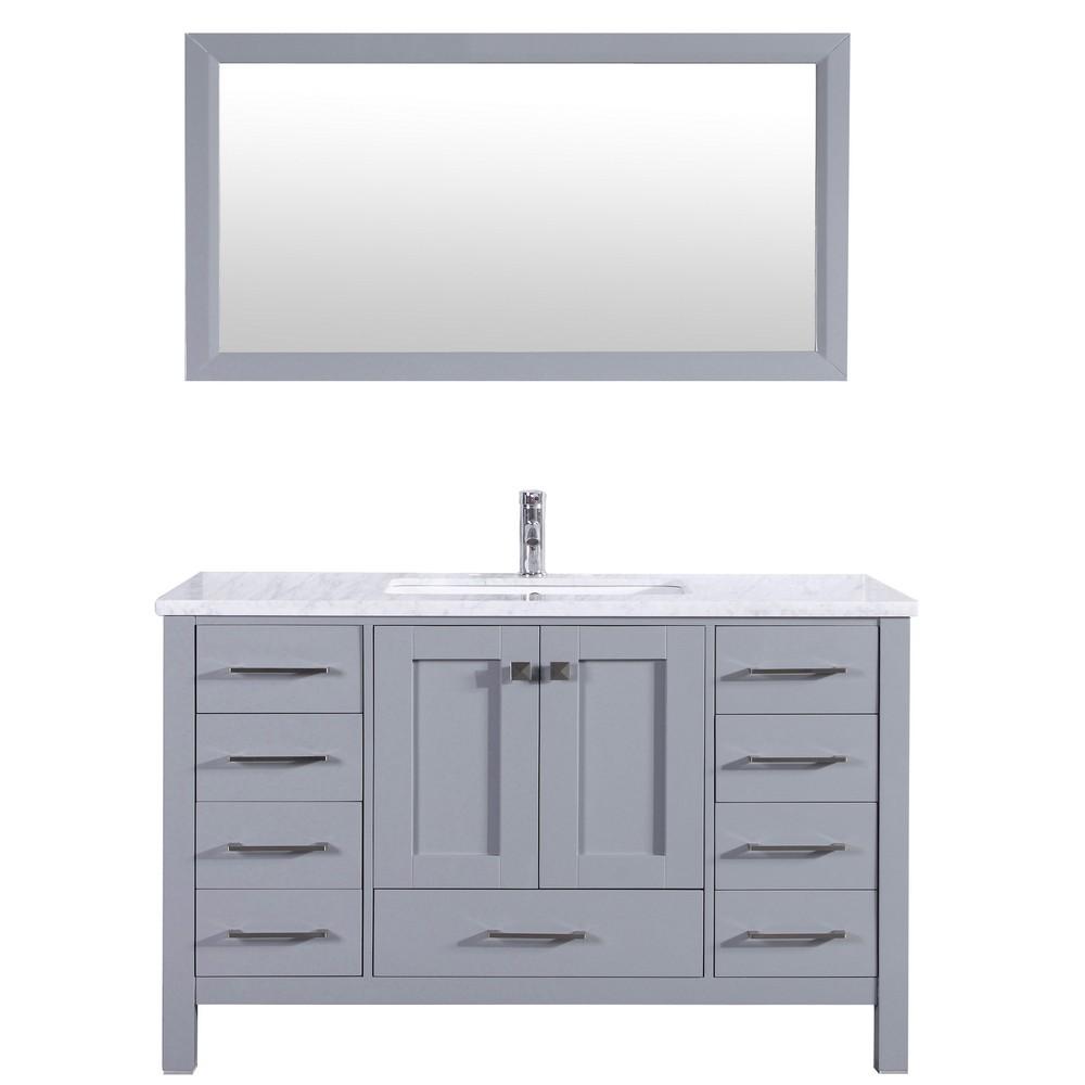 Eviva Aberdeen 42″ Transitional Bathroom Vanity w/ White Carrara Top Vanity Eviva Gray 