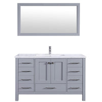 Thumbnail for Eviva Aberdeen 42″ Transitional Bathroom Vanity w/ White Carrara Top Vanity Eviva Gray 