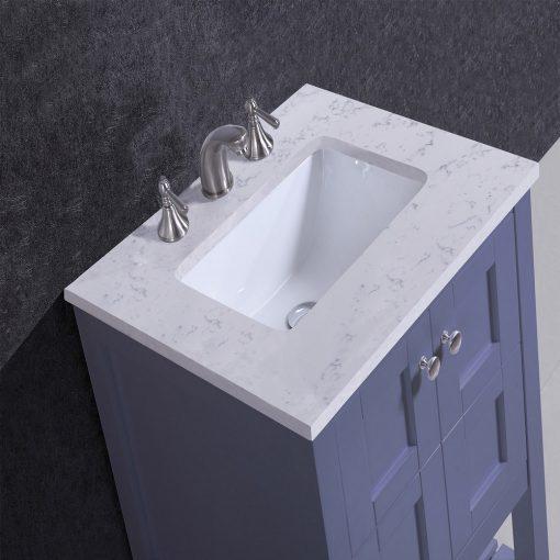 Eviva Glamor 24 in. Bathroom Cabinet with Marble Counter-top and Undermount Porcelian Sink Vanity Eviva 