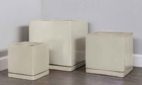 Thumbnail for Campania International Glazed Pottery I/O Cube Planter - S/3 Urn/Planter Campania International Cream 