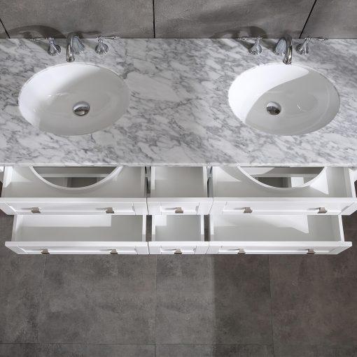 EVIVA Epic White 60″ Double Sink Bathroom Vanity w/ Open Space Storage Vanity Eviva 