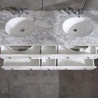 Thumbnail for EVIVA Epic White 60″ Double Sink Bathroom Vanity w/ Open Space Storage Vanity Eviva 