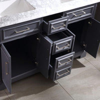 Thumbnail for Eviva Glory 60″ Bathroom Vanity with Carrara Marble Counter-top and Porcelain Sink Vanity Eviva 