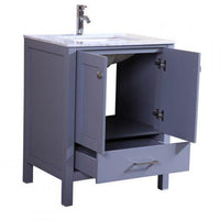 Thumbnail for Totti Shaker 30″ Transitional Grey Bathroom Vanity with White Carrera Countertop Vanity Eviva 