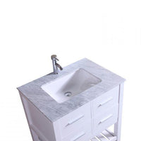 Thumbnail for Eviva Natalie F. 30″ White Bathroom Vanity with White Jazz Marble Counter-top & White Undermount Porcelain Sink Vanity Eviva 