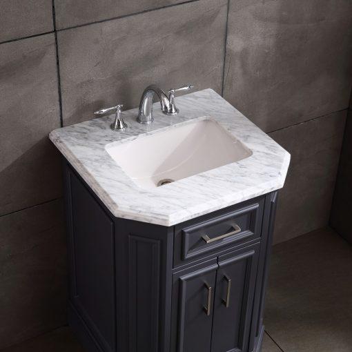 Eviva Glory 24″ Bathroom Vanity with Carrara Marble Counter-top and Porcelain Sink Vanity Eviva 