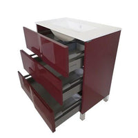 Thumbnail for Eviva Toronto 24″Dark Red Free standing Bathroom Vanity with White Porcelain Sink Vanity Eviva 
