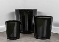 Thumbnail for Campania International Glazed Pottery I/O Series Tapered Cylinder Urn/Planter Campania International Cola 