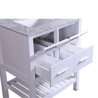 Thumbnail for Eviva Natalie F. 24″ White Bathroom Vanity with White Jazz Marble Counter-top & White Undermount Porcelain Sink Vanity Eviva 